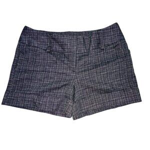 Express Design Studio Checked Cuff Shorts-Black-Size 4-GUC
